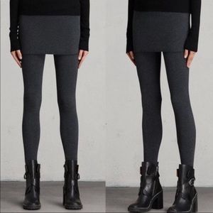 All Saints Raffi Black Skirted Leggings Size Large NWOT
